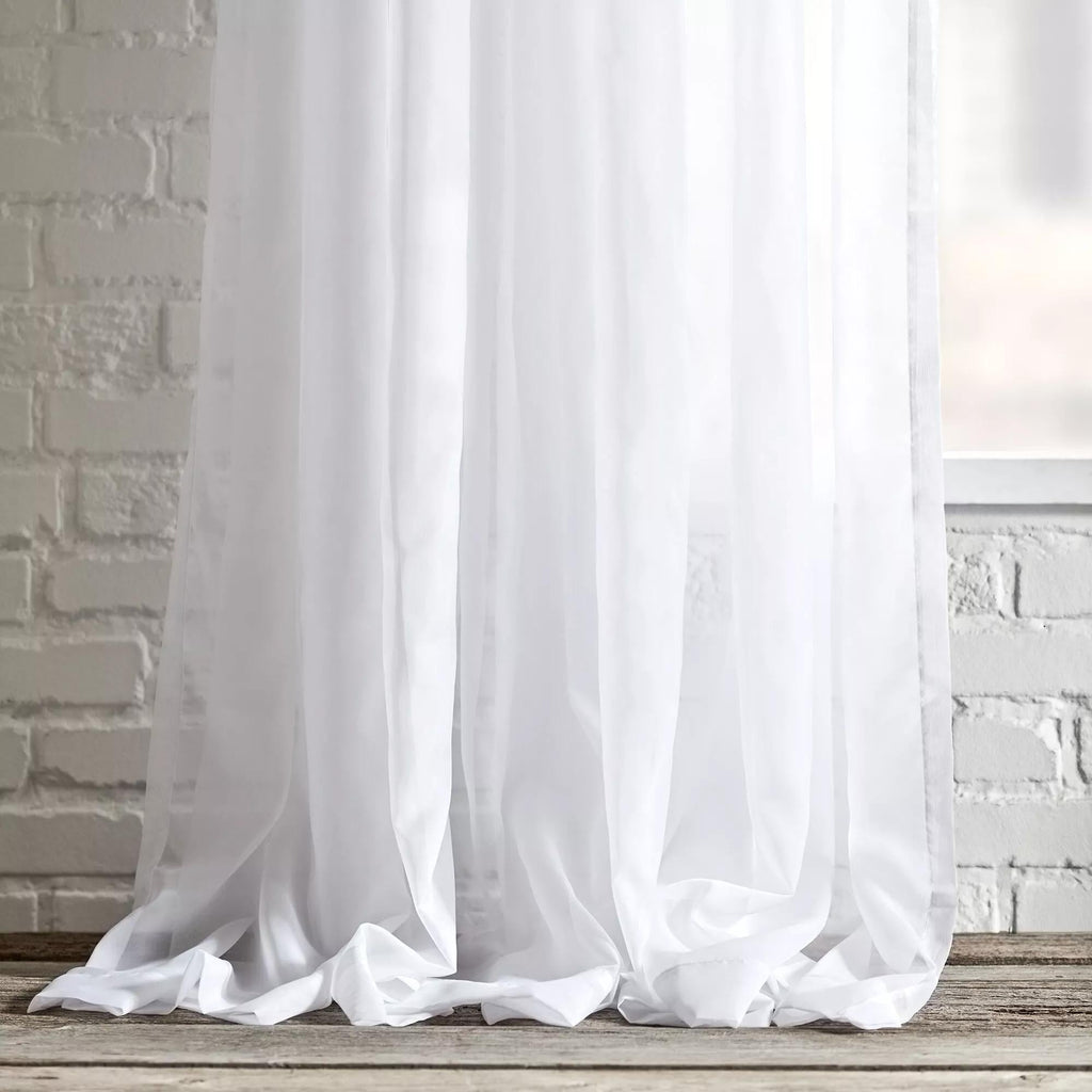 White Rod Pocket Sheer Curtain
