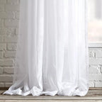 White Rod Pocket Sheer Curtain