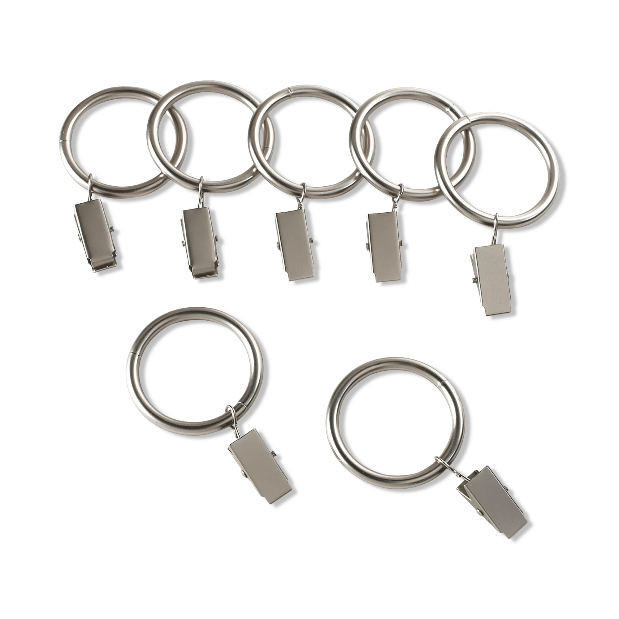 Satin Set of 7 Metal Clip Rings