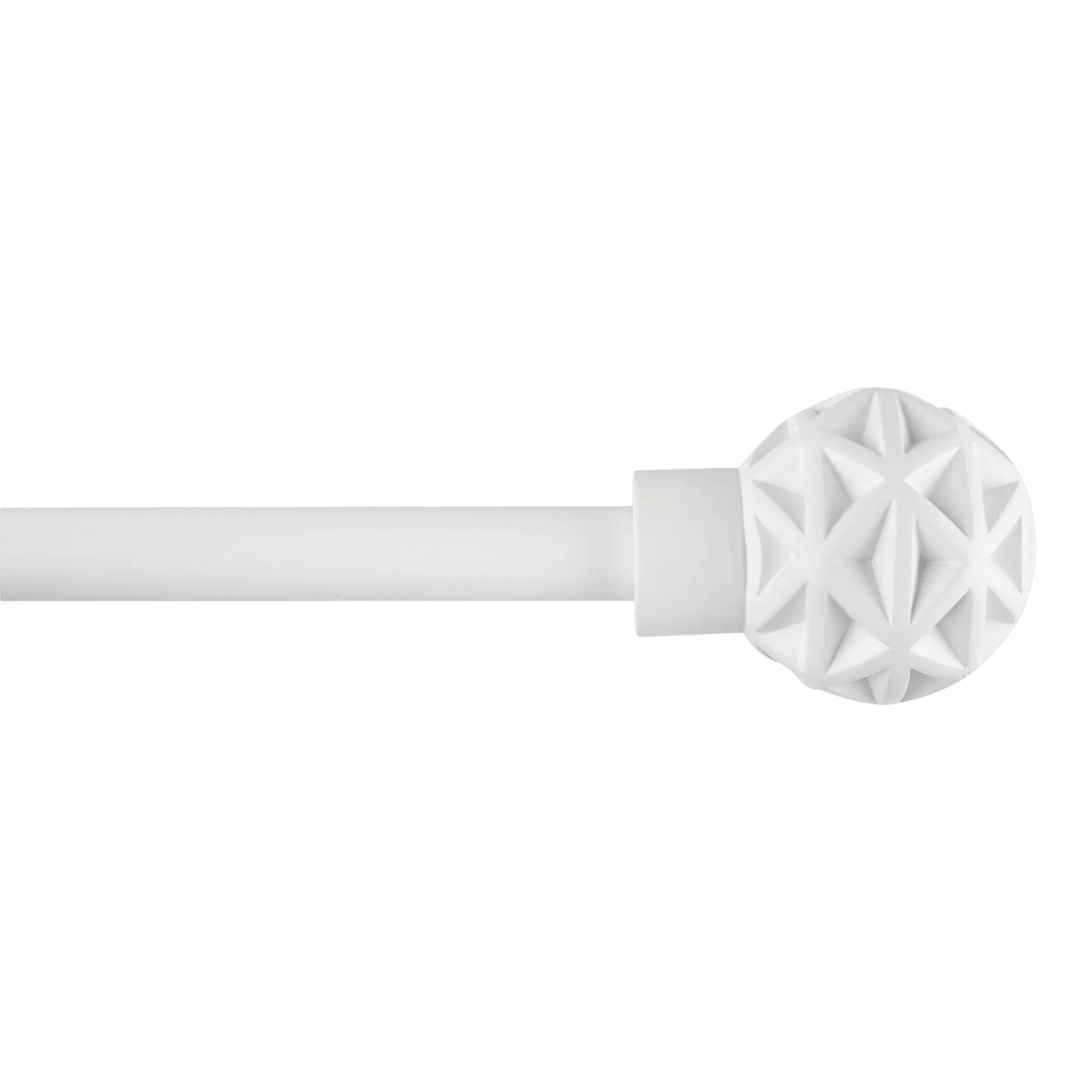 White Geometric Curtain Rod Set - Diameter 13/16mm