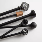 Black Geometric Curtain Rod Set - Diameter 13/16mm