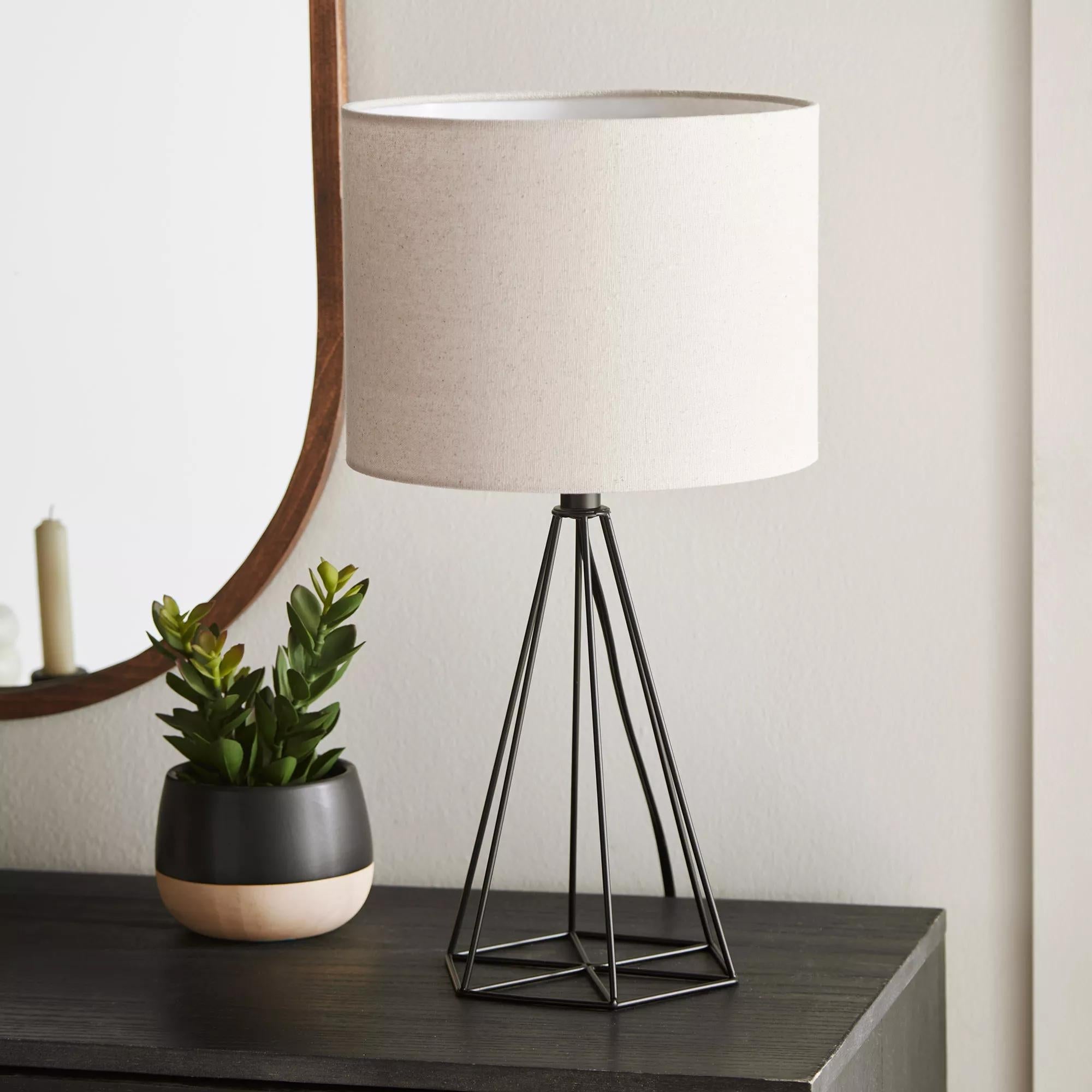 Beige Round Woven Lamp Shade