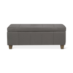 Grey Faux Leather Storage Bench