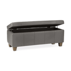 Grey Faux Leather Storage Bench