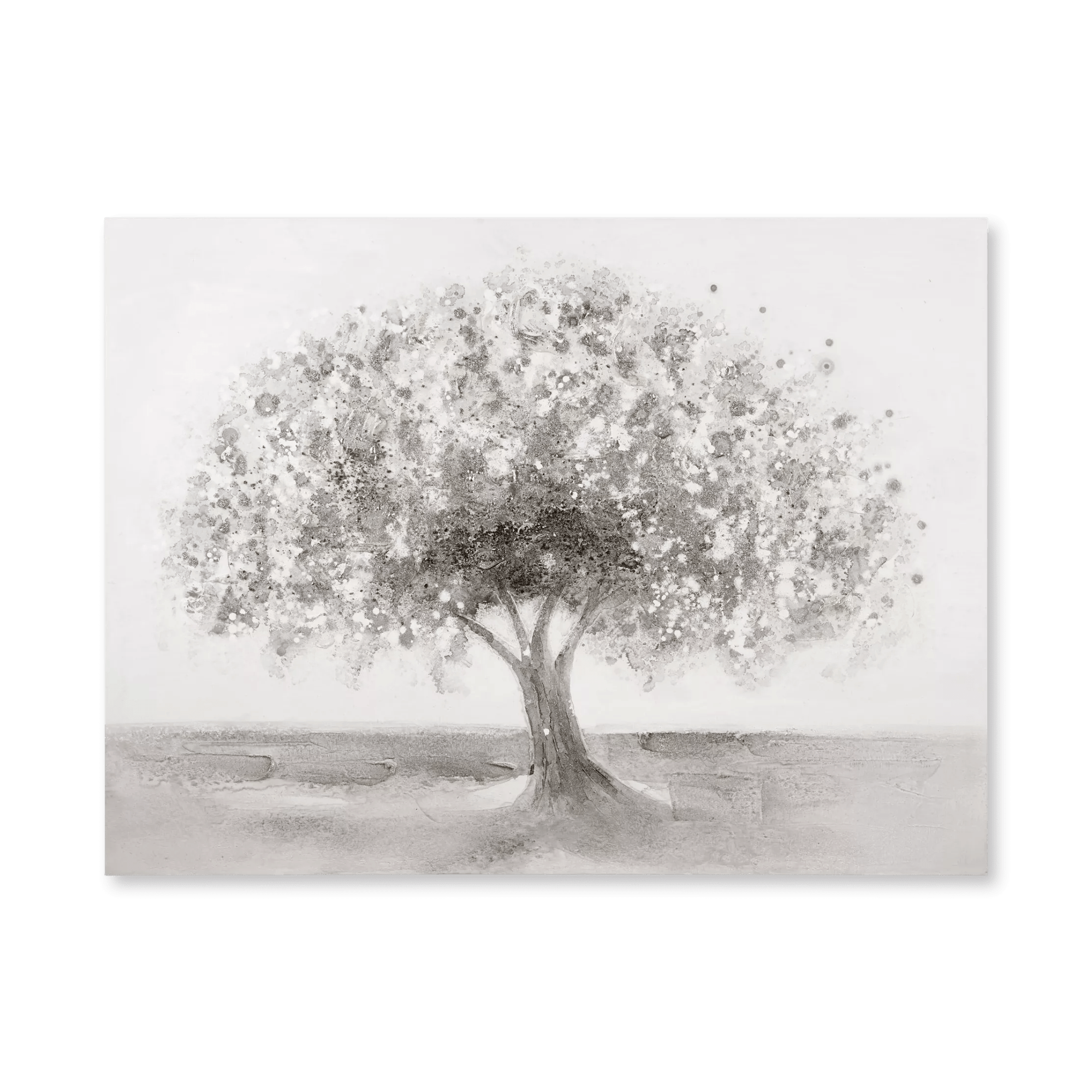 Oil Painted Embellished Tree Canvas