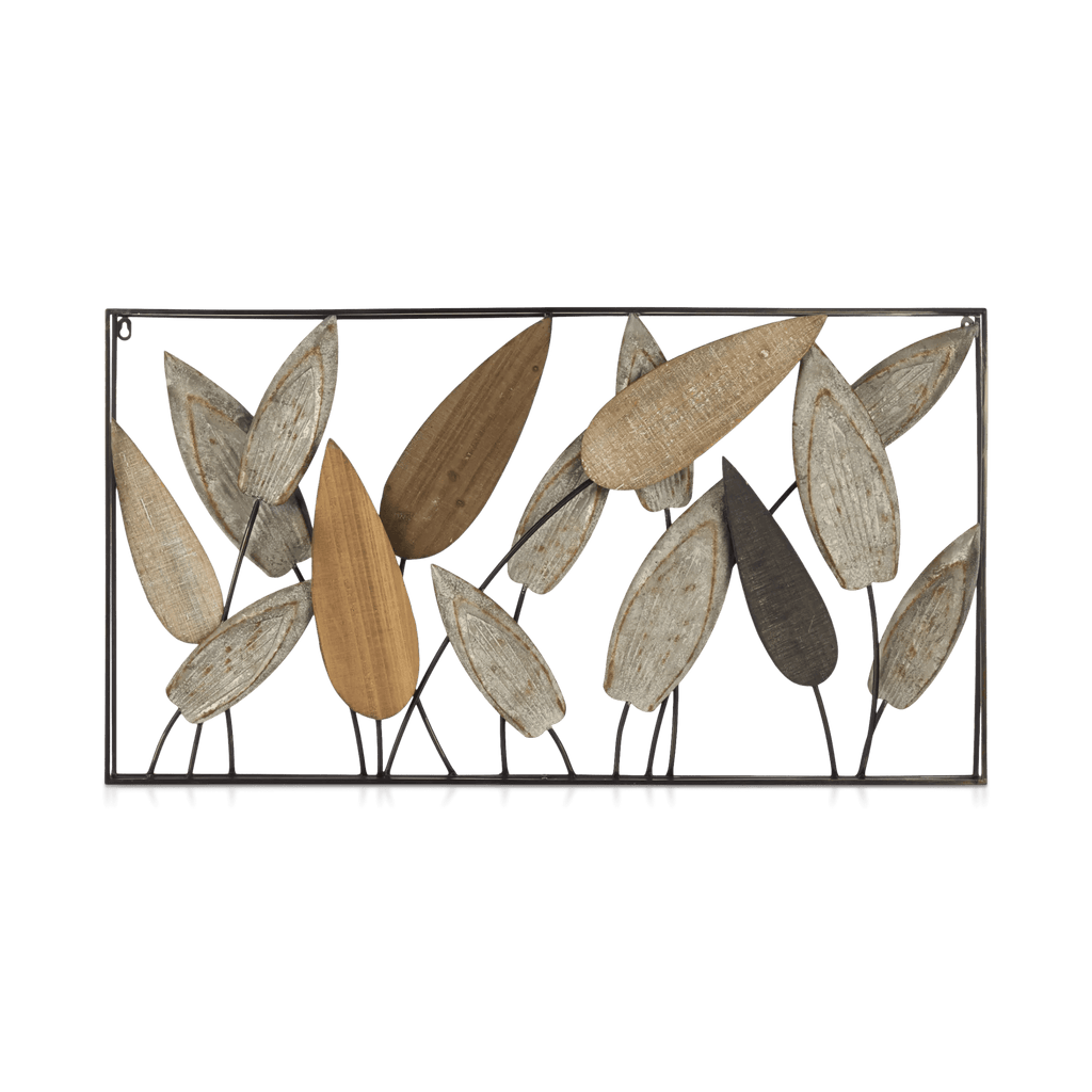Leaf Wood & Metal Wall Art