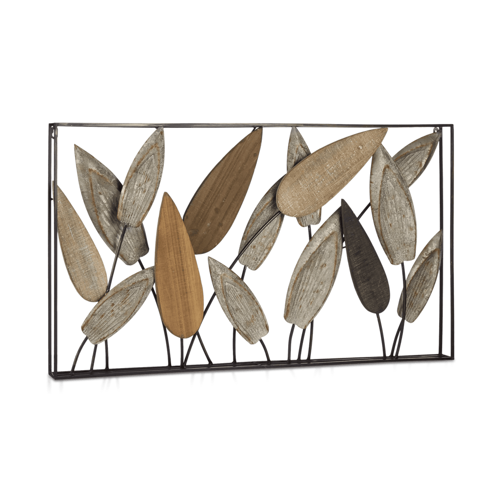 Leaf Wood & Metal Wall Art