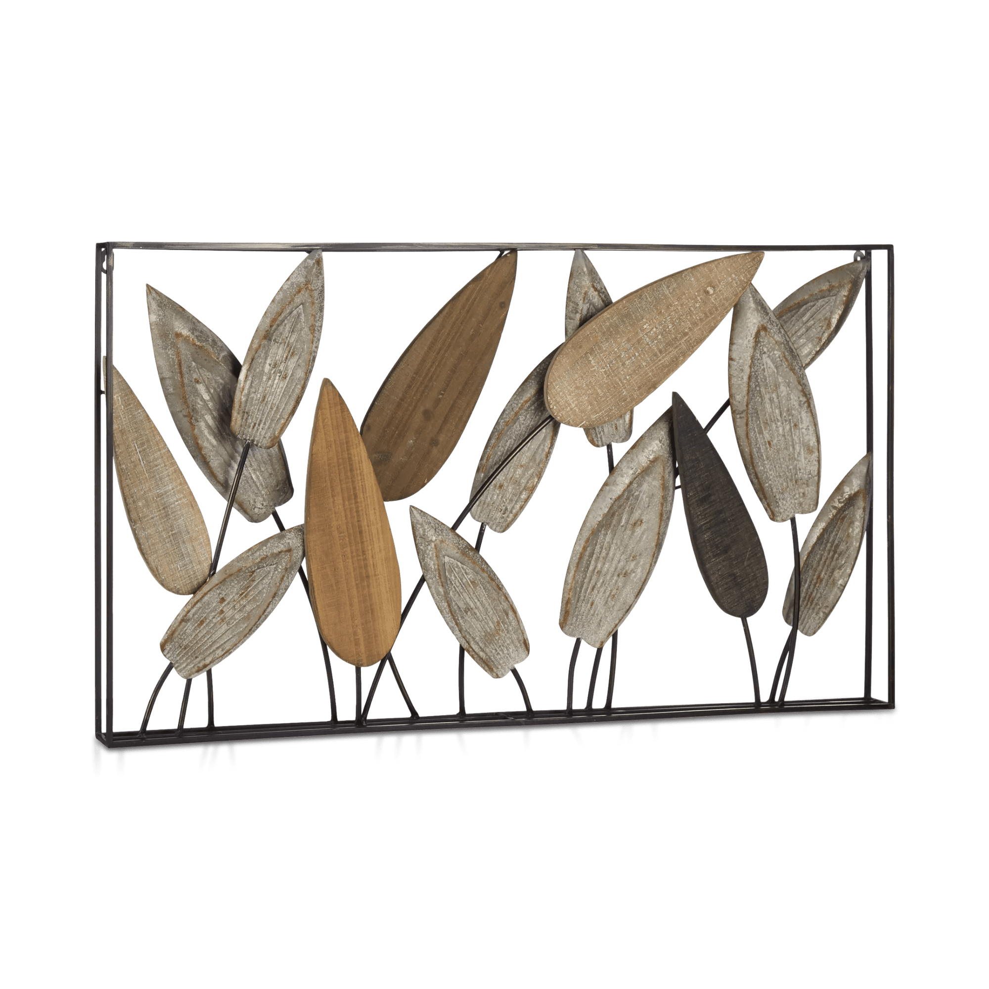 Leaf Wood & Metal Wall Art