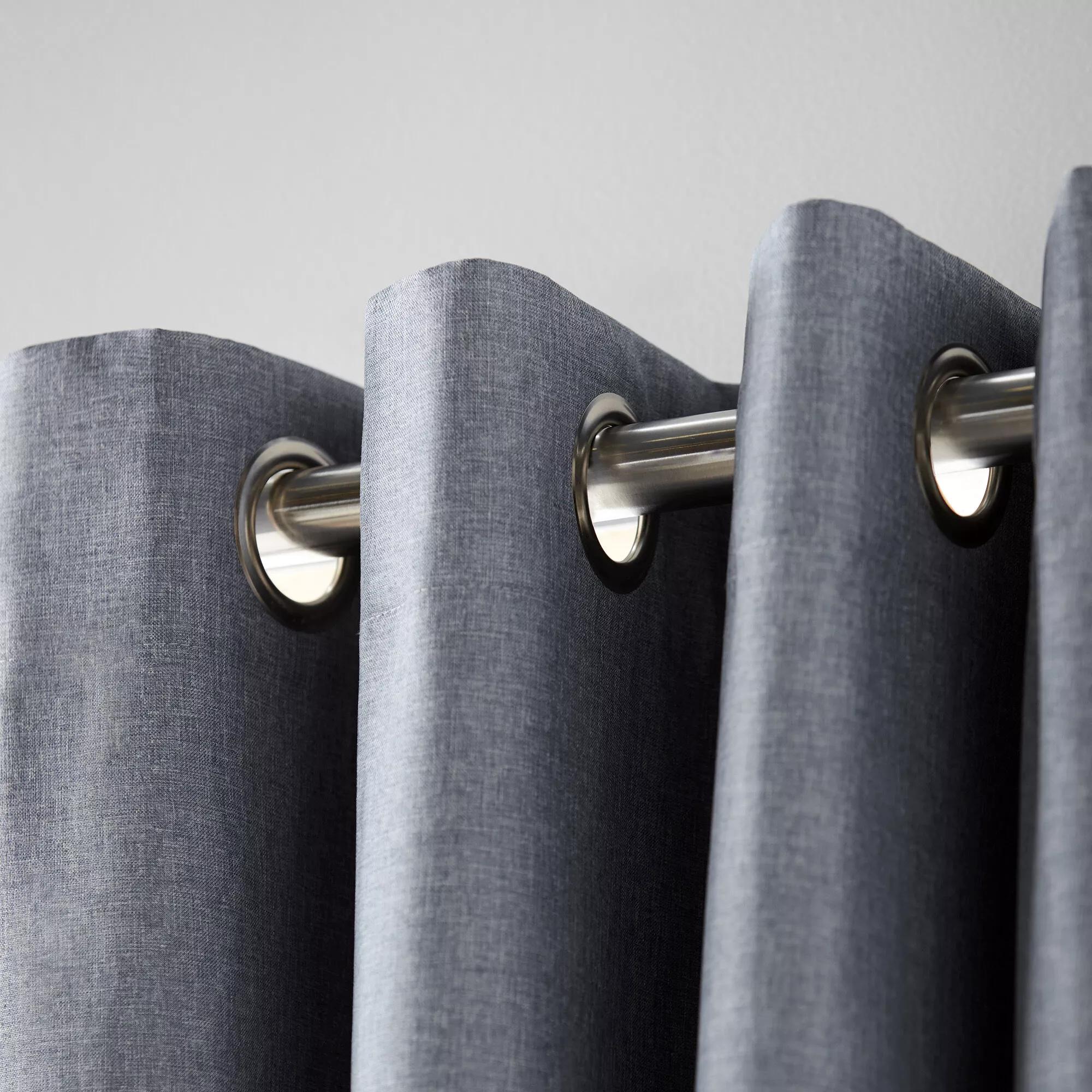 Blue Chambray Blackout Curtain