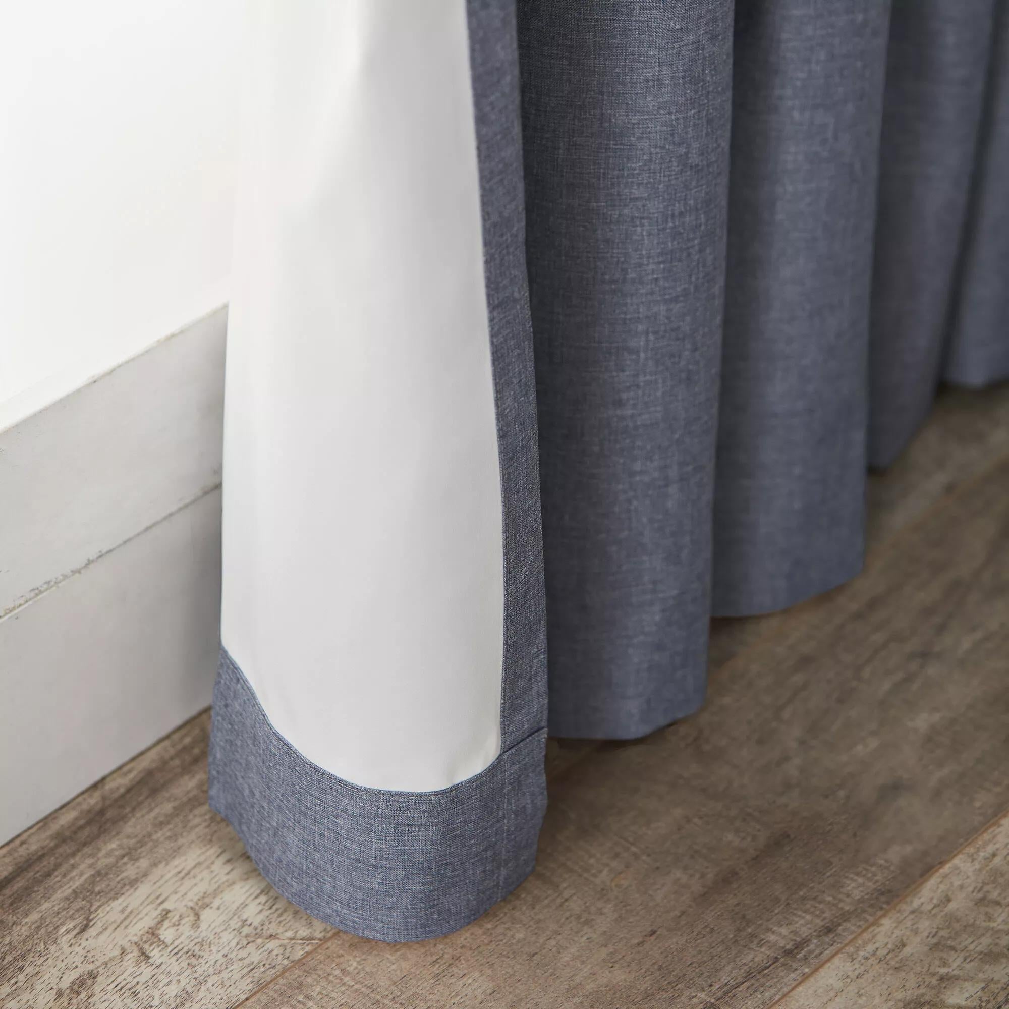 Blue Chambray Blackout Curtain