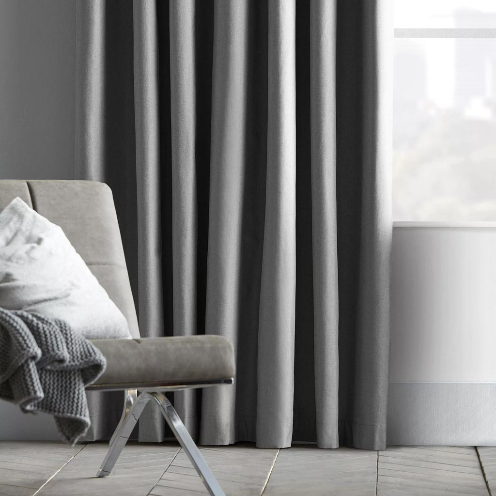 Light Grey Chambray Blackout Curtain