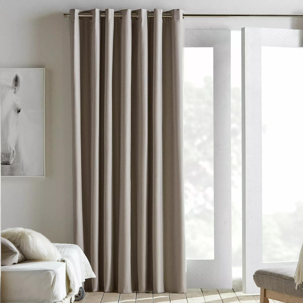 Beige Chambray Blackout Curtain