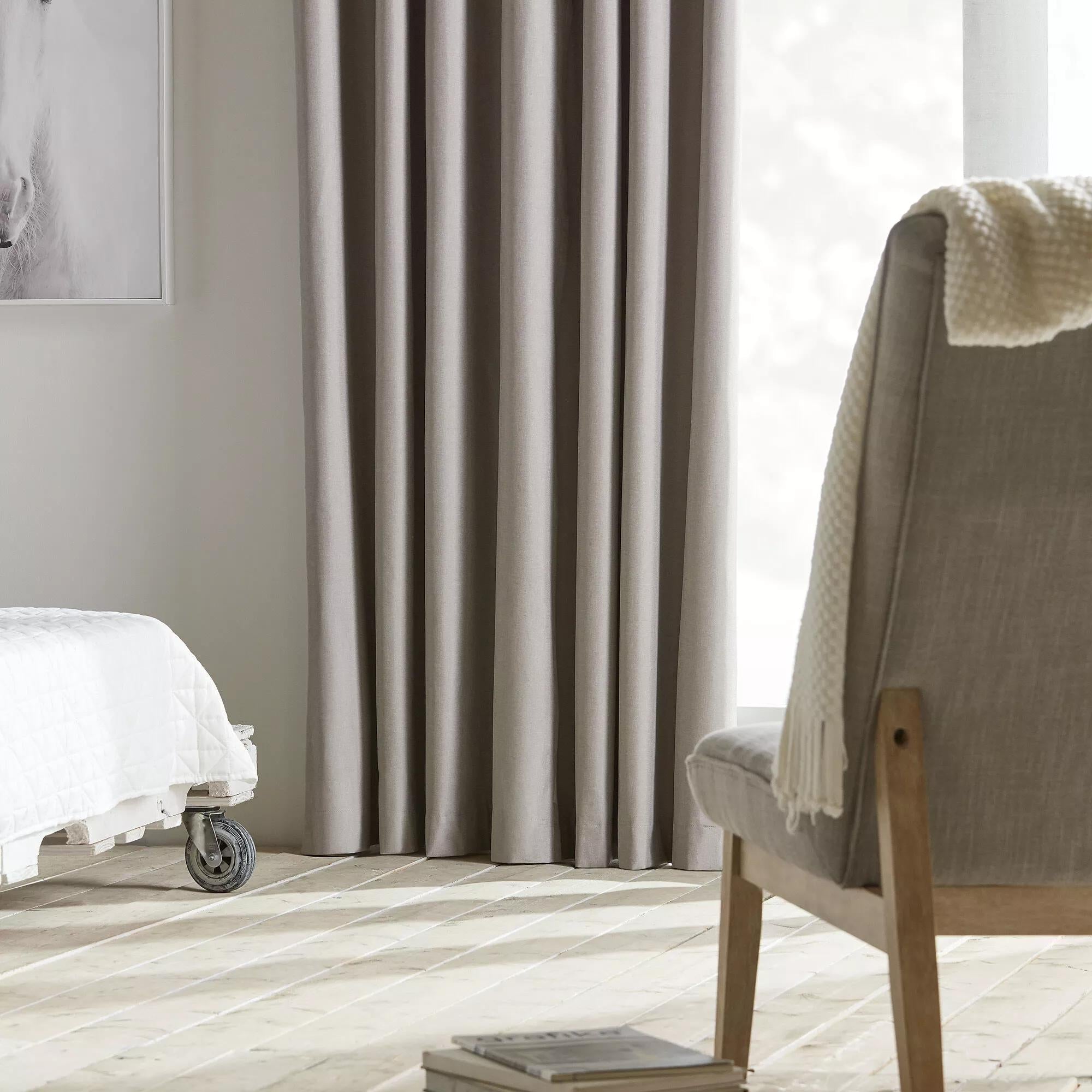 Beige Chambray Blackout Curtain