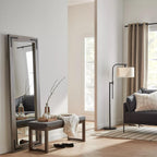 Linen Swivel Metal Floor Lamp