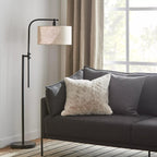 Linen Swivel Metal Floor Lamp