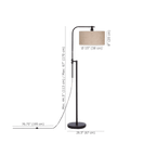 Linen Swivel Metal Floor Lamp