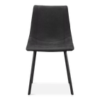 Black Textured Faux Leather and Metal Dining Chair