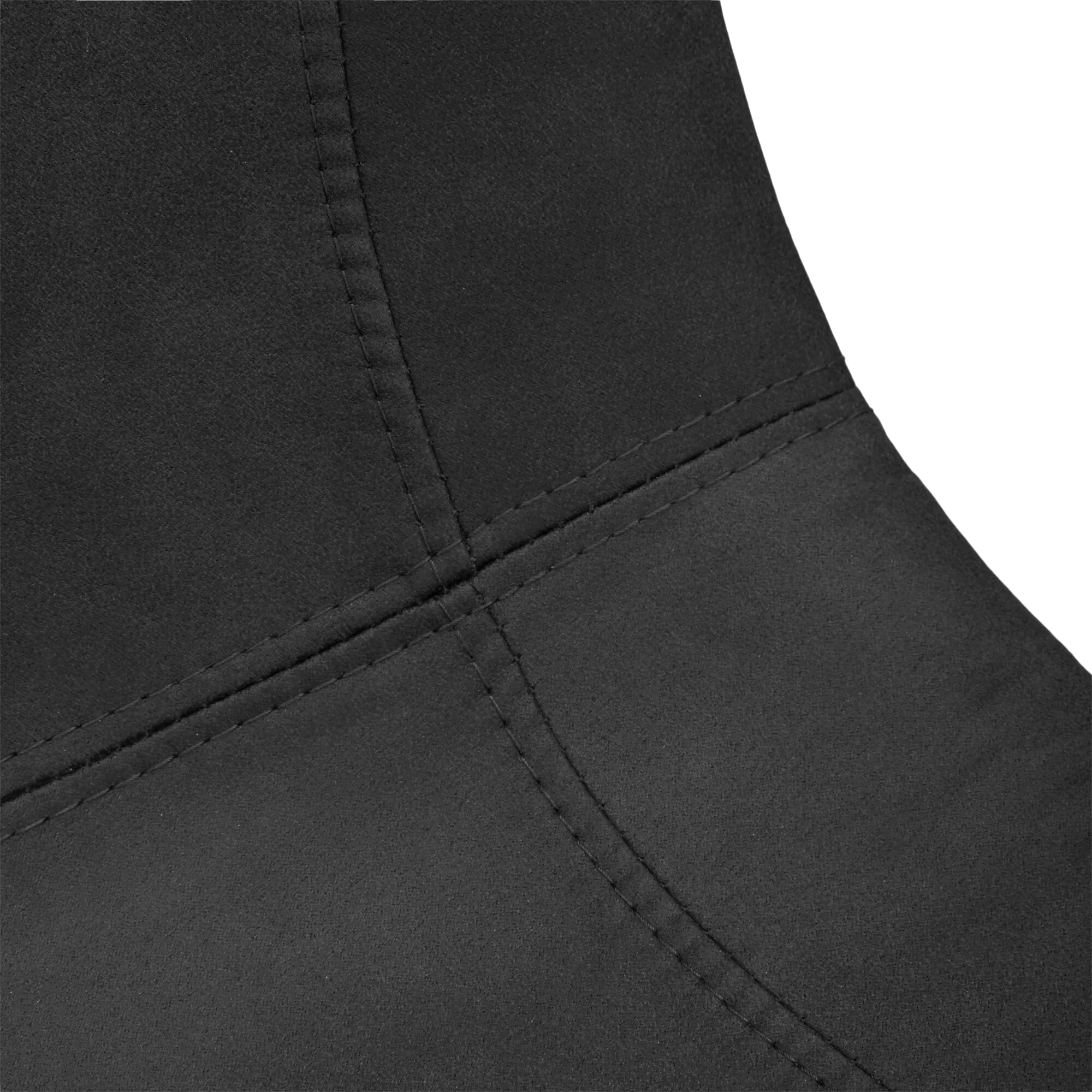 Black Textured Faux Leather and Metal Dining Chair