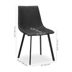 Black Textured Faux Leather and Metal Dining Chair