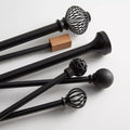 Black Curtain Rod Set - Diameter 16/19 mm