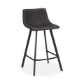 Textured Faux Leather and Metal Bar Stool