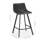 Textured Faux Leather and Metal Bar Stool