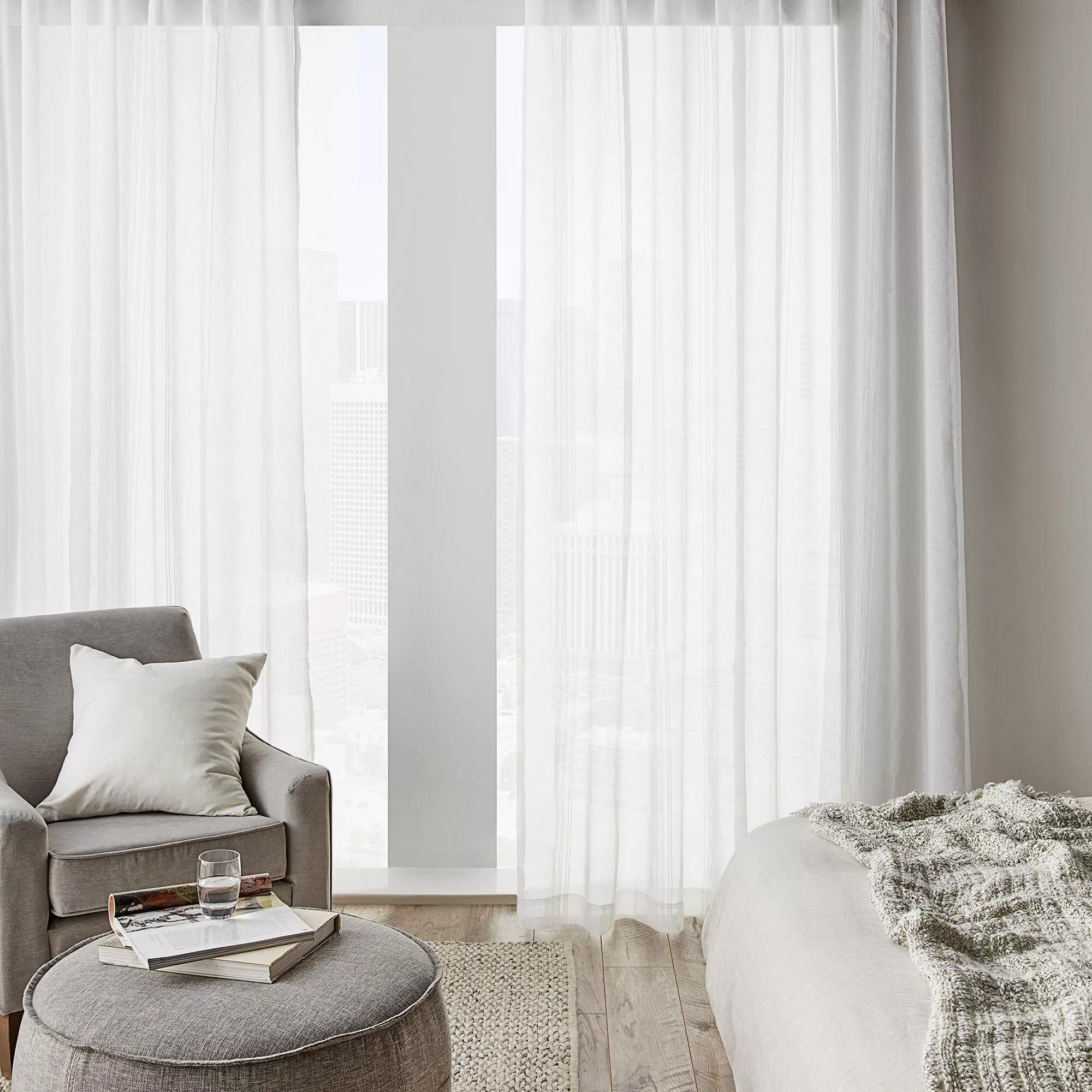 White Gusta Embroidered Curtain