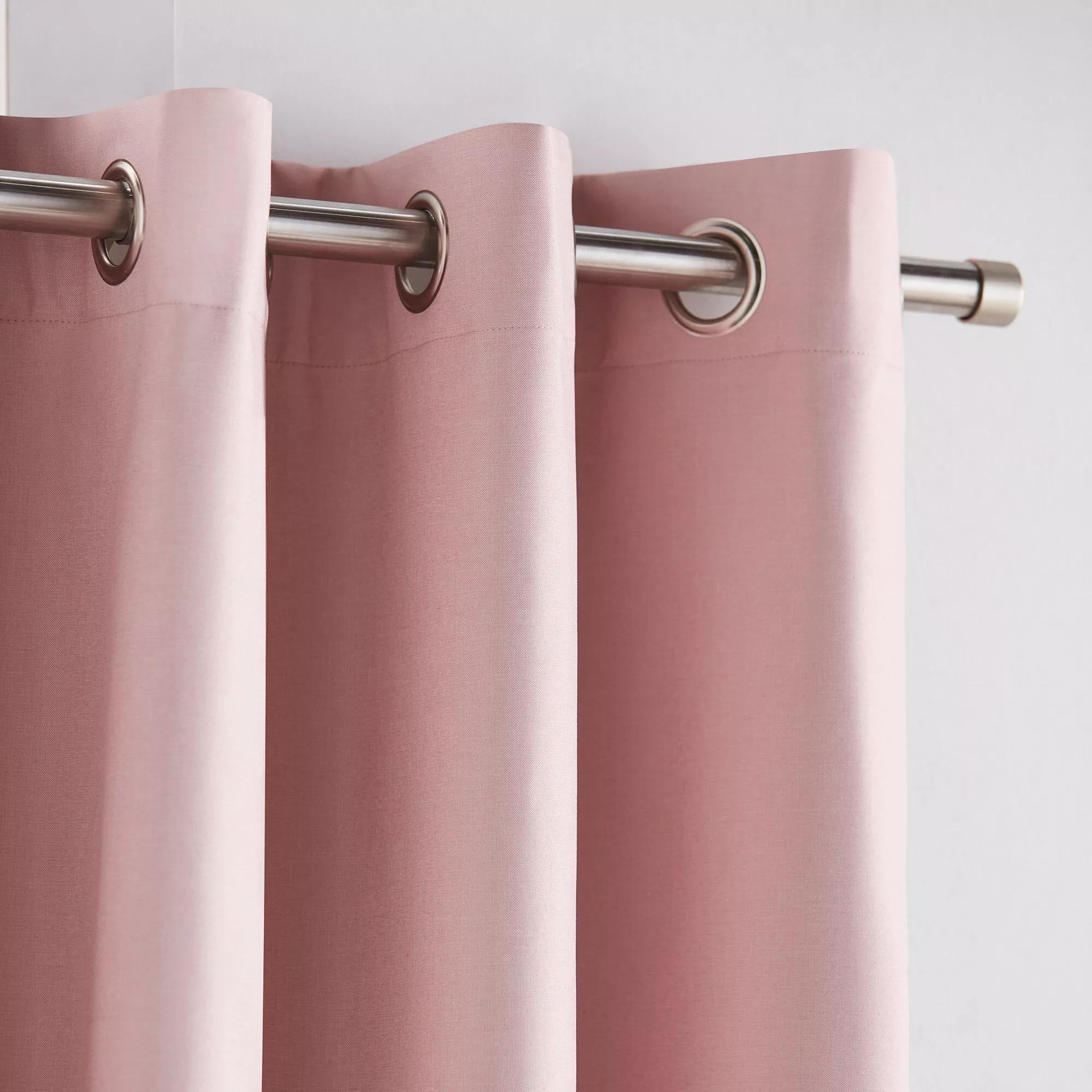 Vintage Pink Chambray Blackout Curtain