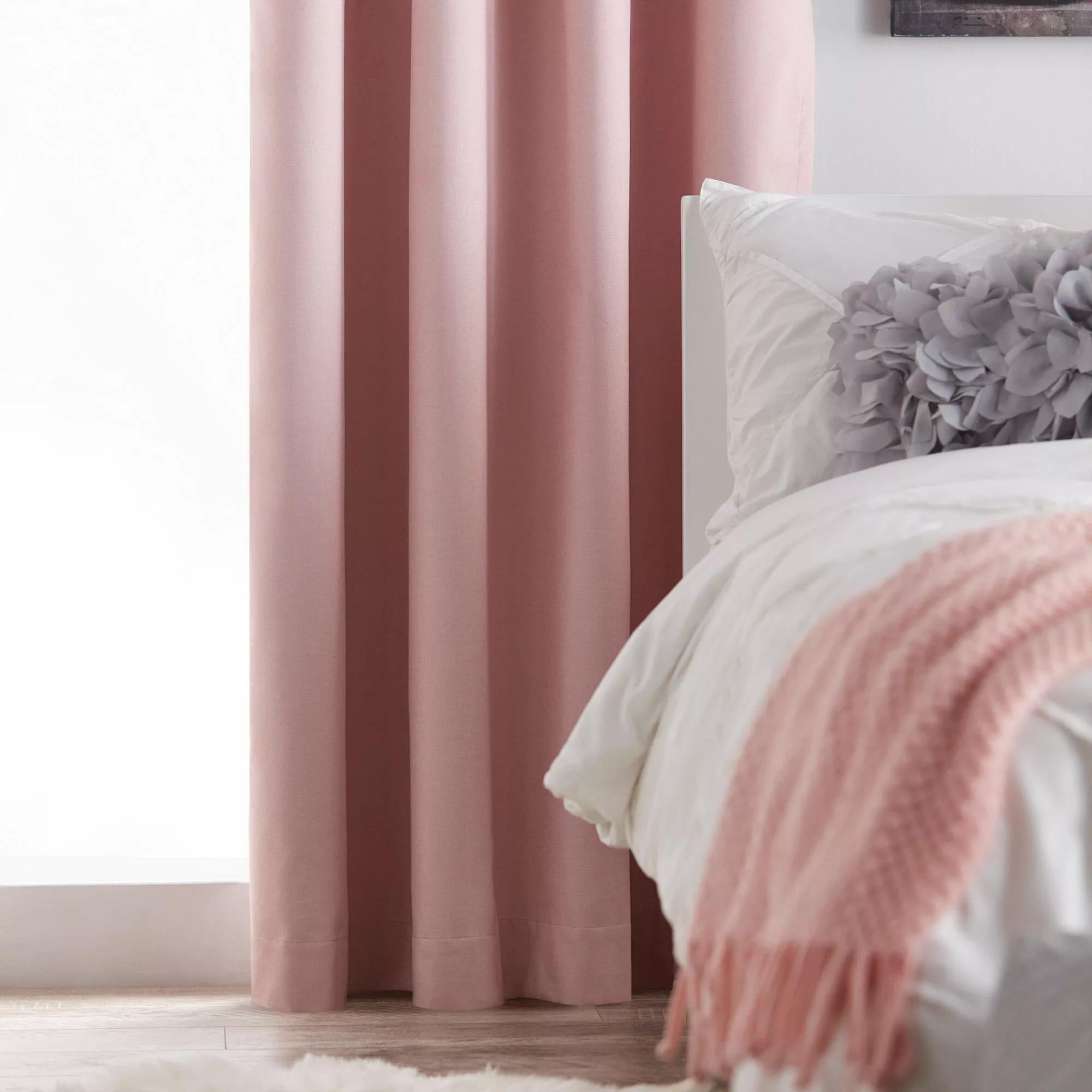 Vintage Pink Chambray Blackout Curtain