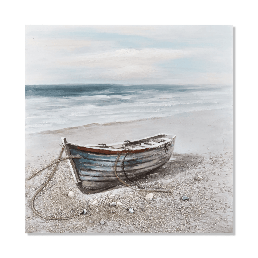 Deserted Boat Oil Painted Canvas