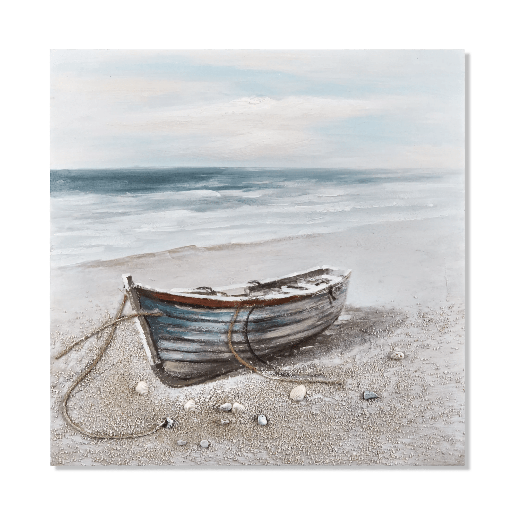 Deserted Boat Oil Painted Canvas