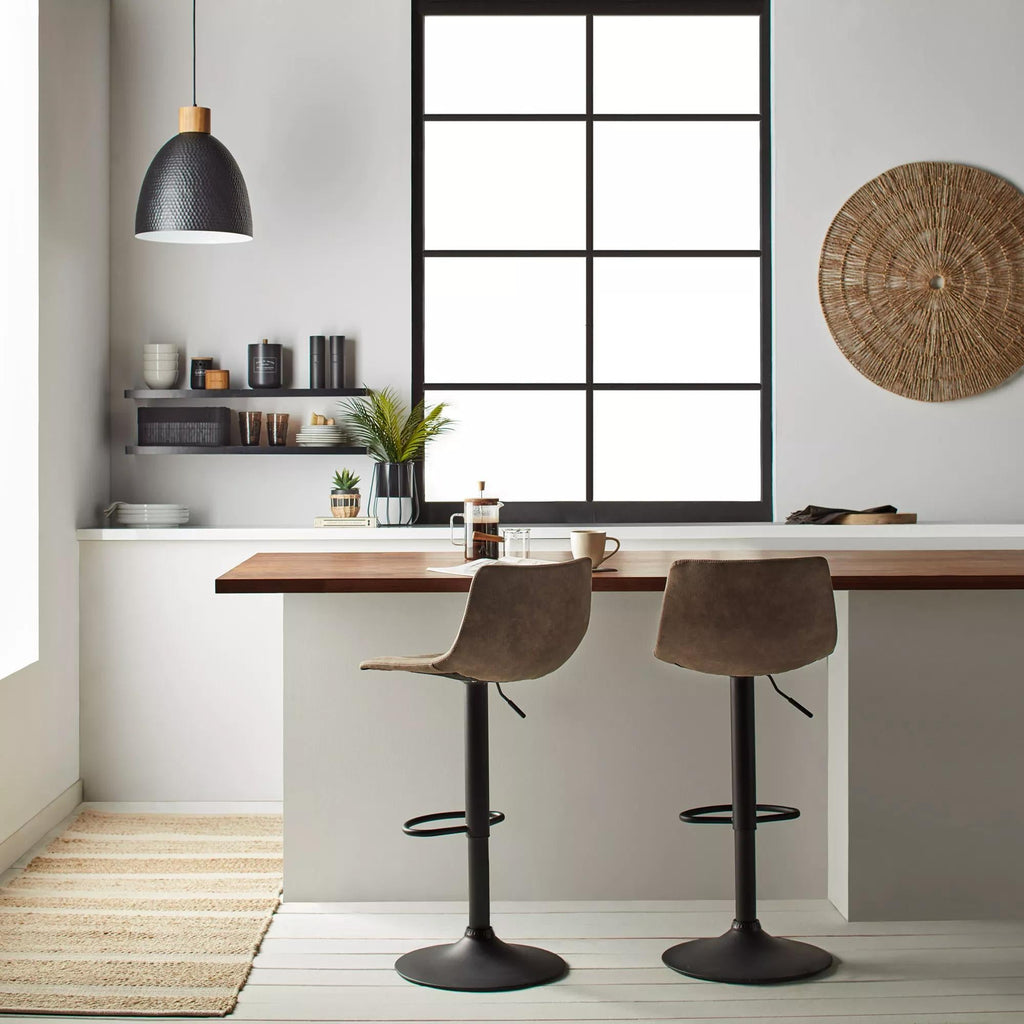 Metal and Wood Ceiling Lamp