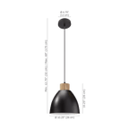 Metal and Wood Ceiling Lamp