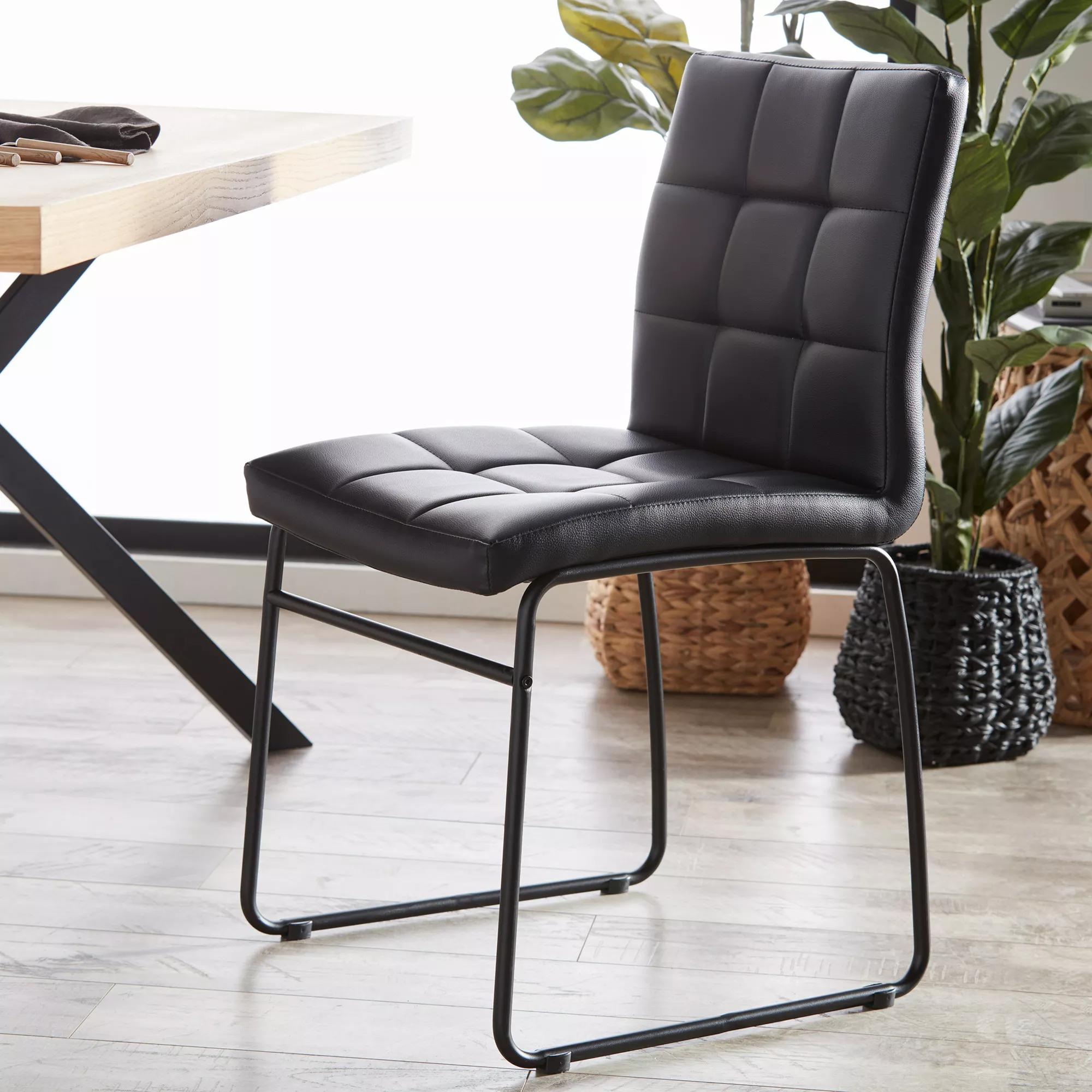 Faux Leather and Metal Dining Chair