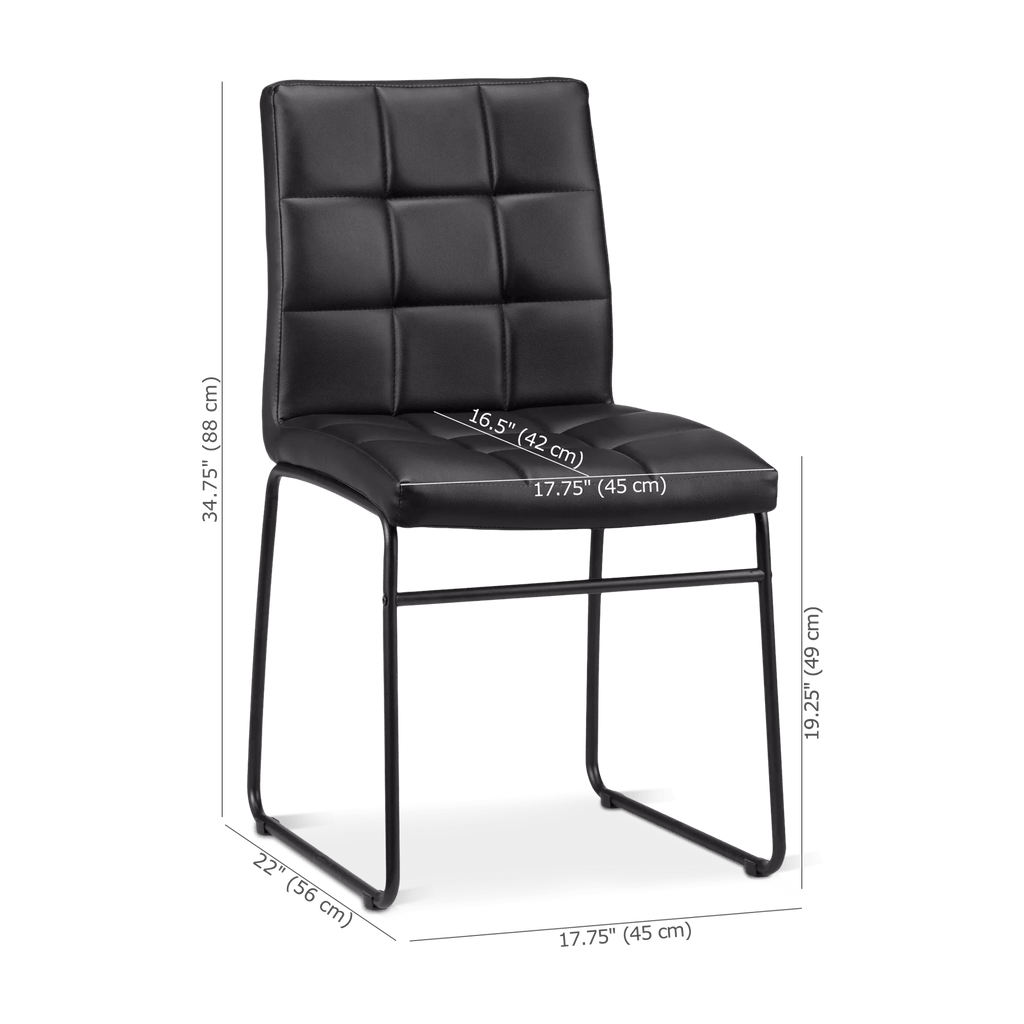 Faux Leather and Metal Dining Chair