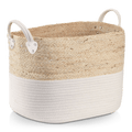 Corn Fiber and Cotton Rope Storage Basket