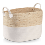 Corn Fiber and Cotton Rope Storage Basket
