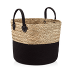 Woven Seagrass and Cotton Rope Basket