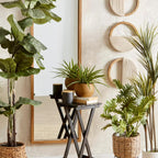 Set of 3 Mango Wood and Rope Circle Wall Decor