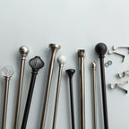 Brushed Nickel Melbourne Curtain Rod Set - Diameter 25mm