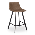 Faux Leather and Metal Bar Stool