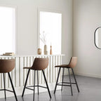 Faux Leather and Metal Bar Stool