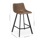 Faux Leather and Metal Bar Stool