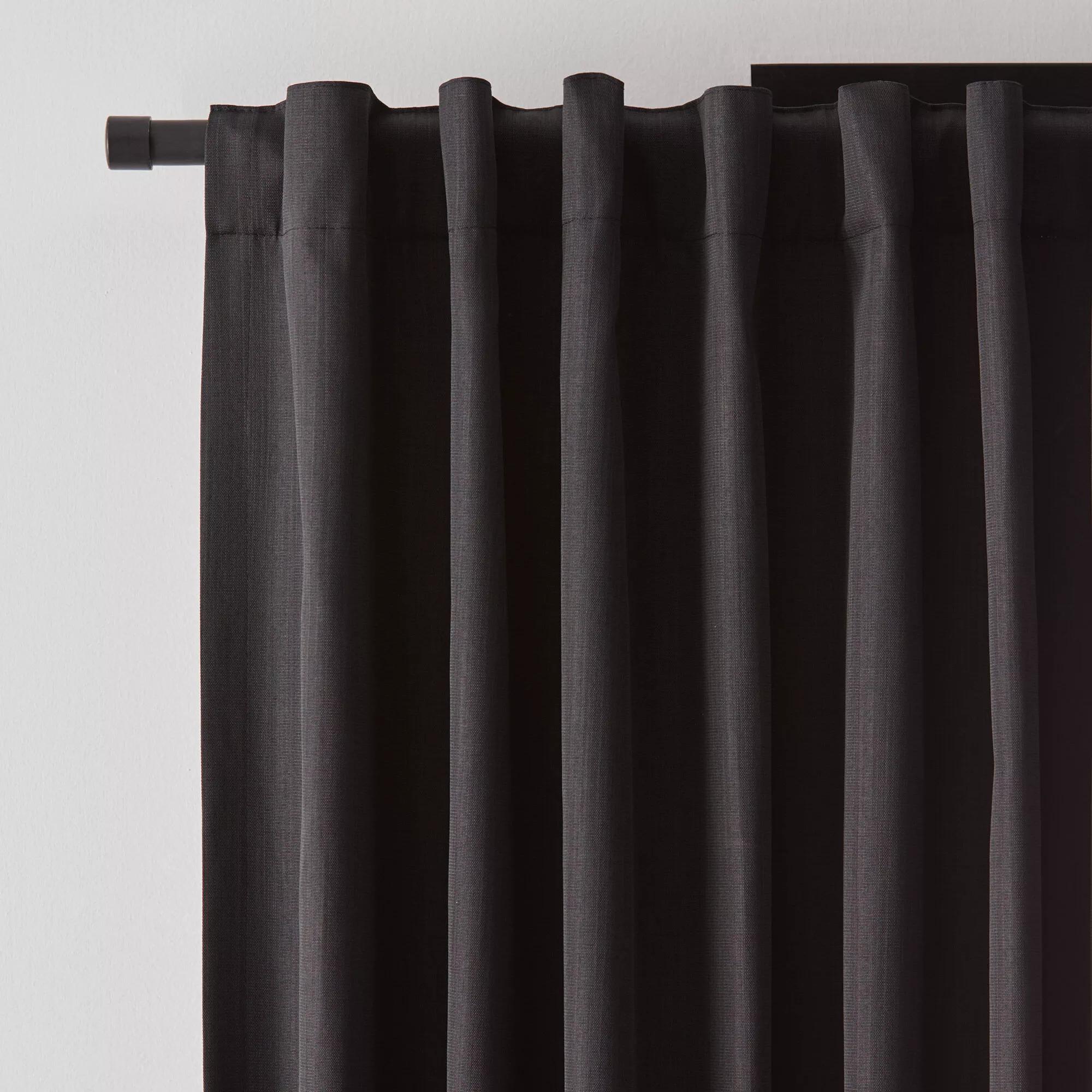 Black Vence Blackout Curtain with Hidden Back Tab