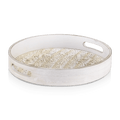 Round Patterned Wood Tray