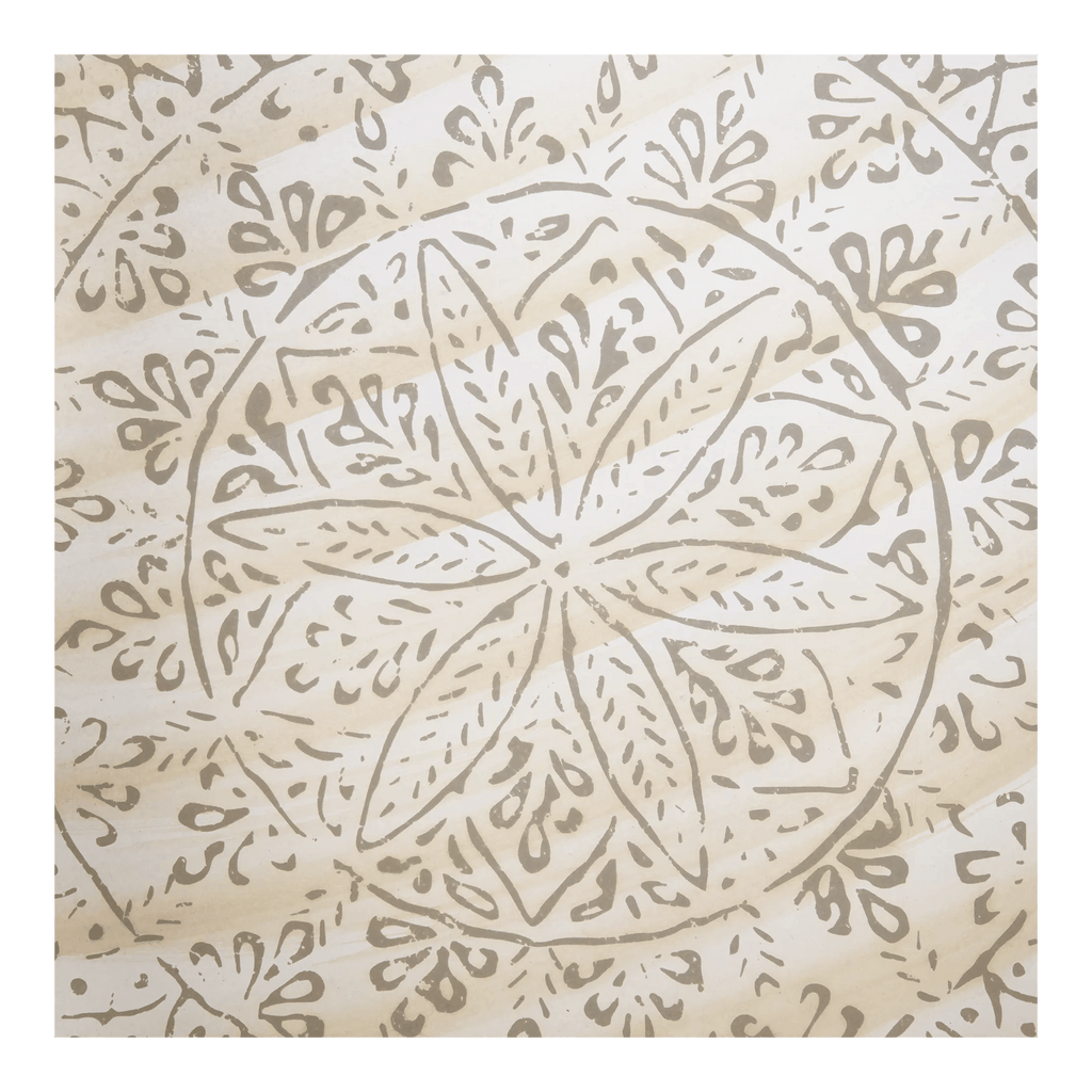 Round Patterned Wood Tray