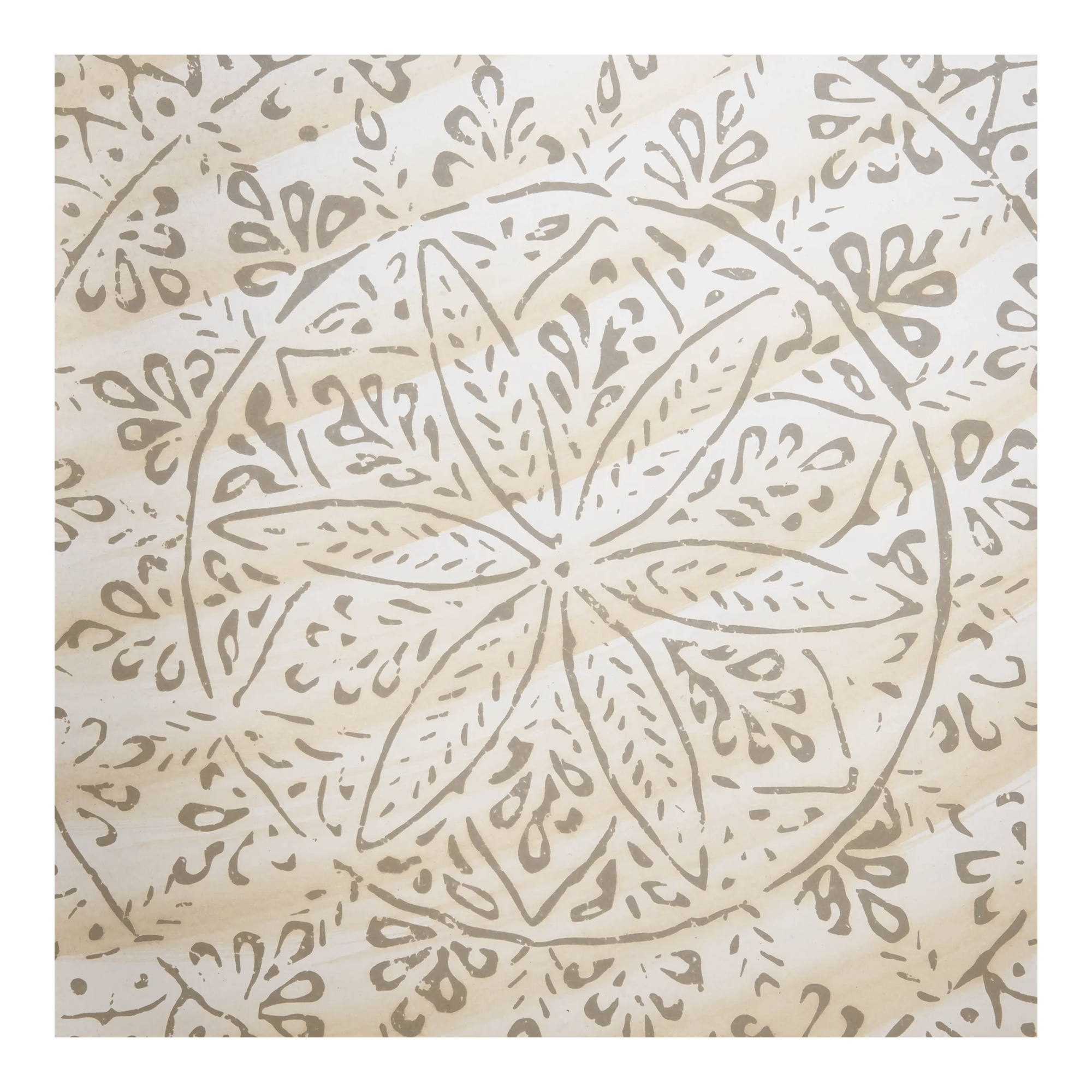 Round Patterned Wood Tray