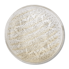 Round Patterned Wood Tray