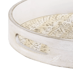 Round Patterned Wood Tray