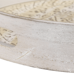 Round Patterned Wood Tray